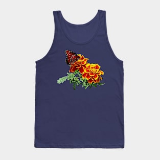 Butterflies - Queen Butterfly On Marigold Tank Top